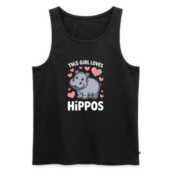 Hippopotamus Sayings Hippopotamus Joke Hippopotamus Gift - Men's Premium Organic Tank Top - black - Front - AI Model Male 178 light (178cm)