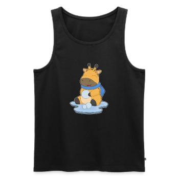 Giraffe Winter Schneeball - Männer Premium Bio Tank Top - Schwarz - Vorne - Michal (187cm)