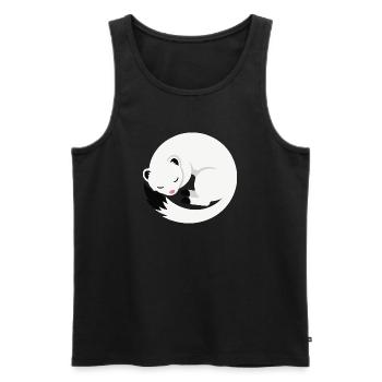 Cute sleeping ermine minimalist style - Men's Premium Organic Tank Top - black - Front - AI Model Male 178 light (178cm)