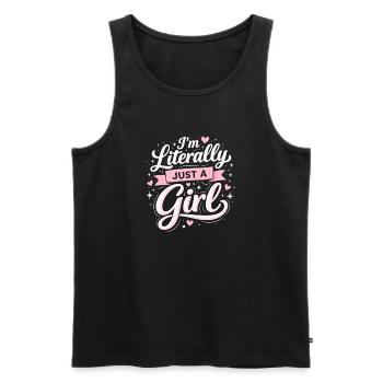 Ich Bin Literally Just Ein Mädchen - Männer Premium Bio Tank Top - Schwarz - Vorne - AI Model Male 178 light (178cm)