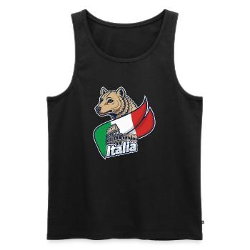Loup italien avec Colisée - Débardeur bio Premium Homme - noir - Devant - AI Model Male 178 light (178cm)