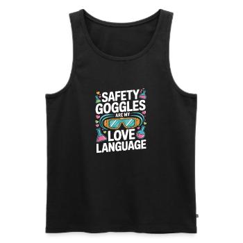 Love Language Safety Goggles - Männer Premium Bio Tank Top - Schwarz - Vorne - AI Model Male 178 light (178cm)