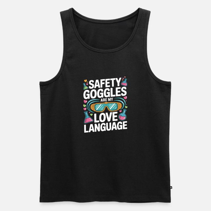 Love Language Safety Goggles - Männer Premium Bio Tank Top - Schwarz
