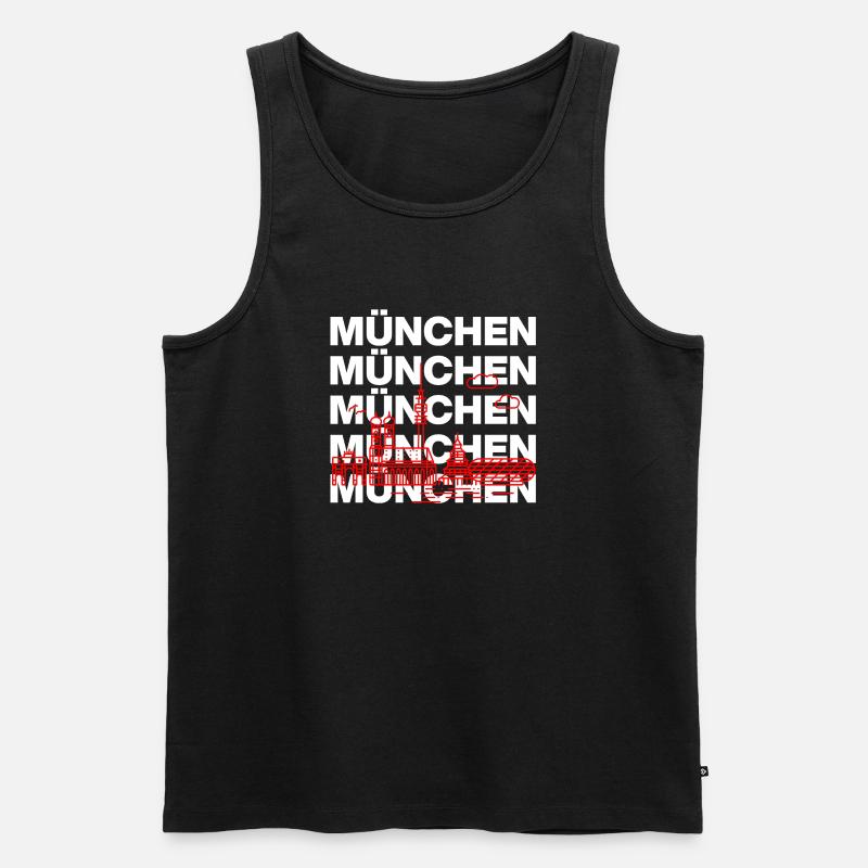 MÜNCHEN SKYLINE STACK – MIA SAN MUNICH - Männer Premium Bio Tank Top - Schwarz
