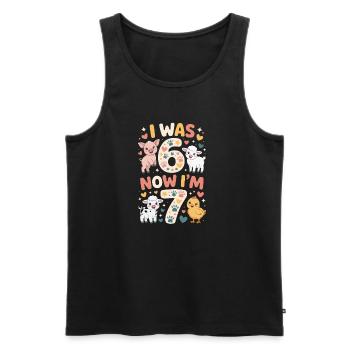 Geburtstag 7 Jahre: Tierdruck - Männer Premium Bio Tank Top - Schwarz - Vorne - AI Model Male 178 light (178cm)