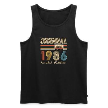 40th Birthday 40th Anniversary Original 1986 - Men's Premium Organic Tank Top - black - Front - AI Model Male 178 light (178cm)
