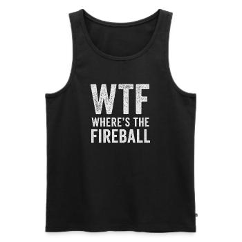 WTF Where's The Fireball Humor Spruch - Männer Premium Bio Tank Top - Schwarz - Vorne - AI Model Male 178 light (178cm)