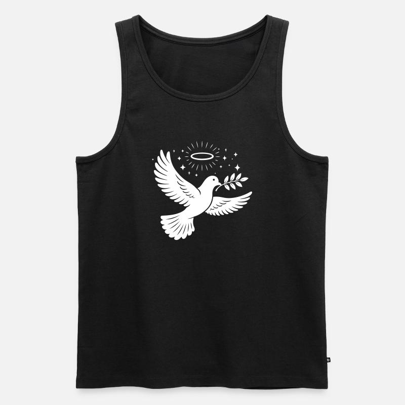 Taube Heilig Christlich - Männer Premium Bio Tank Top - Schwarz