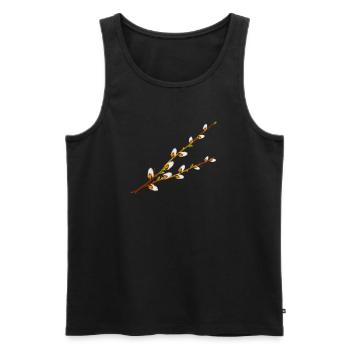 Branches délicates de manche de palmier – Motif printanier - Débardeur bio Premium Homme - noir - Devant - AI Model Male 178 light (178cm)