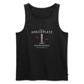 Mein Ankerplatz Travemünde Leuchtturm, Zeichnung - Männer Premium Bio Tank Top - Schwarz - Vorne - Michal (187cm)