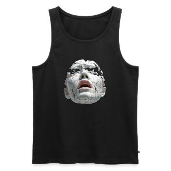 Zerbrochene Porzellanmaske - Männer Premium Bio Tank Top - Schwarz - Vorne - AI Model Male 178 light (178cm)