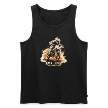 Motocross MX Life Shirt – Tout-terrain - Débardeur bio Premium Homme - noir - Devant - Michal (187cm)