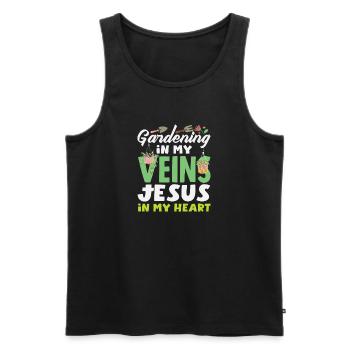 Gartenarbeit Meine Venen Jesus Pflanzenliebhaber - Männer Premium Bio Tank Top - Schwarz - Vorne - Michal (187cm)