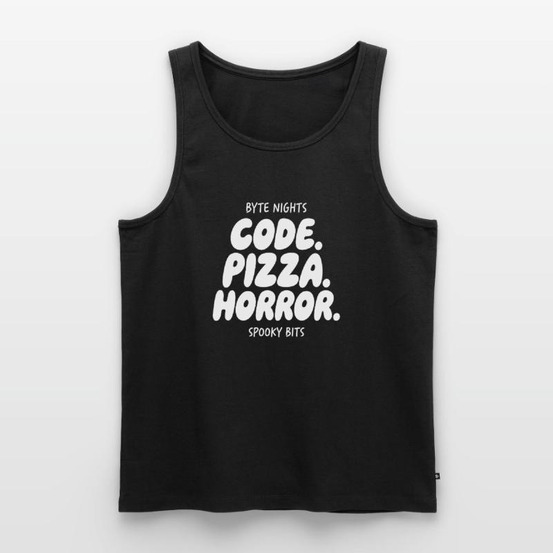 Byte Nächte: Code Pizza Horror Männer Premium Bio Tank Top