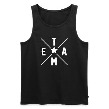 Team - Men's Premium Organic Tank Top - black - Front - AI Model Male 178 light (178cm)