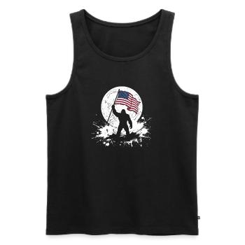 Bigfoot Lune Bigfoot patriotique drôle pour le 4e anniversaire - Débardeur bio Premium Homme - noir - Devant - Michal (187cm)