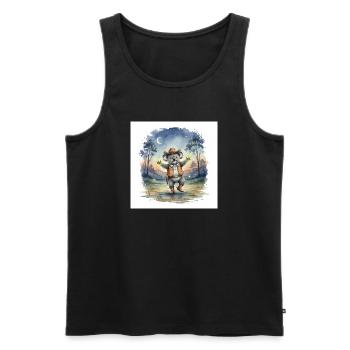 Mehni the cowboyKoala - Men's Premium Organic Tank Top - black - Front - AI Model Male 178 light (178cm)