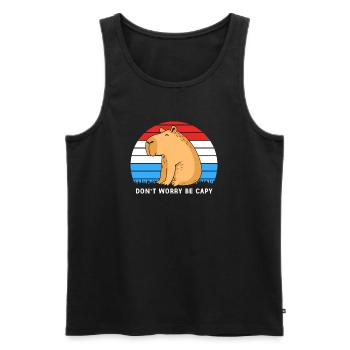 Capybara - Männer Premium Bio Tank Top - Schwarz - Vorne - AI Model Male 178 light (178cm)