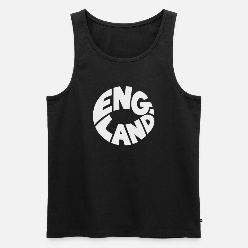 Engand Rundlogo Druckdesign - Männer Premium Bio Tank Top - Schwarz