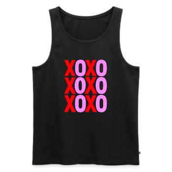 XOXO Love Typography Minimal Design - Men's Premium Organic Tank Top - black - Front - Michal (187cm)