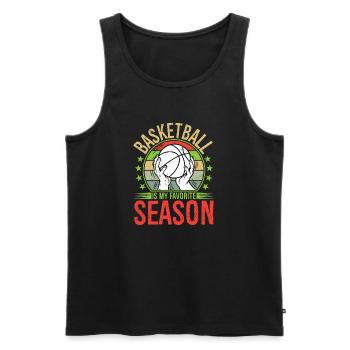 Basketball Is My Favorite Season - Men's Premium Organic Tank Top - black - Front - Michal (187cm)