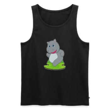 Hippopotamus Jogger Jogging Sports - Men's Premium Organic Tank Top - black - Front - Michal (187cm)