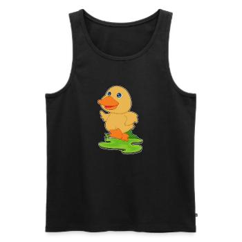 Duck Jogger Jogging Sport - Men's Premium Organic Tank Top - black - Front - Michal (187cm)