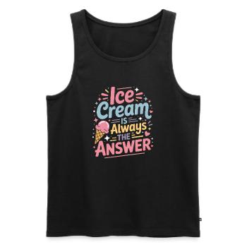 eiscreme Sprüche Eis Lustiges Kayak Geschenk - Men's Premium Organic Tank Top - black - Front - AI Model Male 178 light (178cm)