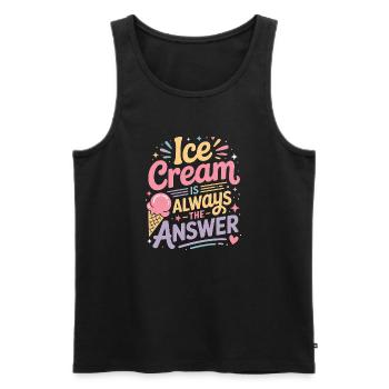 eiscreme Sprüche Eis Lustiges Kayak Geschenk - Men's Premium Organic Tank Top - black - Front - AI Model Male 178 light (178cm)
