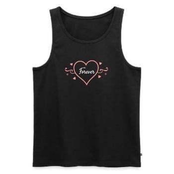 Heart Pink Valentine's Day Gift Valentine's Day - Men's Premium Organic Tank Top - black - Front - AI Model Male 178 light (178cm)