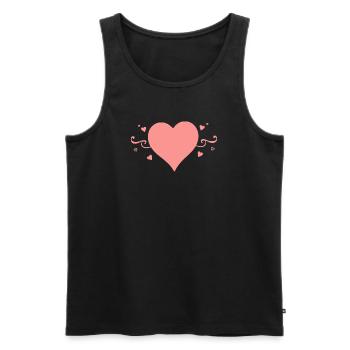 Valentinstag Pink Heart, Valentinstag - Männer Premium Bio Tank Top - Schwarz - Vorne - Michal (187cm)