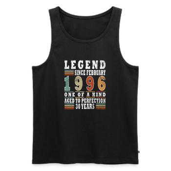 February 1996 Jubilee 1996 Legends February - Men's Premium Organic Tank Top - black - Front - AI Model Male 178 light (178cm)