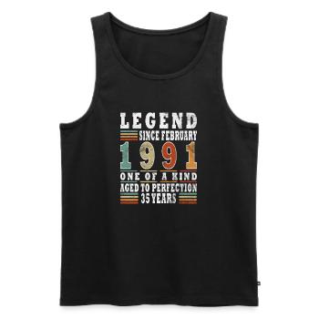 Februar 1991 Jubiläum 1991 Legenden Februar - Männer Premium Bio Tank Top - Schwarz - Vorne - AI Model Male 178 light (178cm)