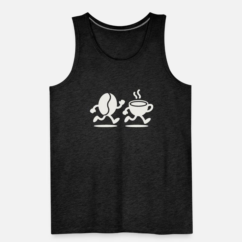 Caffeine Sprint: Bean & Cup Run Men's Premium Organic Tank Top