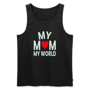 My Mother My World Heart - Men's Premium Organic Tank Top - black - Front - AI Model Male 178 light (178cm)