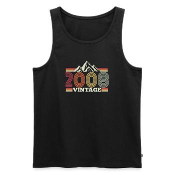 18e anniversaire Vintage Mountains Hiking Hiking - Débardeur bio Premium Homme - noir - Devant - Michal (187cm)
