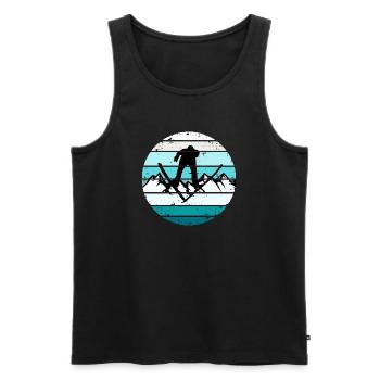 Ski Retro Sunset Skifahren Wintersport - Männer Premium Bio Tank Top - Schwarz - Vorne - Michal (187cm)
