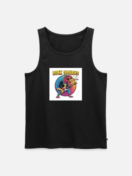 Rock Saurus Guitar Hero - Men's Premium Organic Tank Top - black