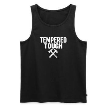 Tempered Tough - Men's Premium Organic Tank Top - black - Front - AI Model Male 178 light (178cm)