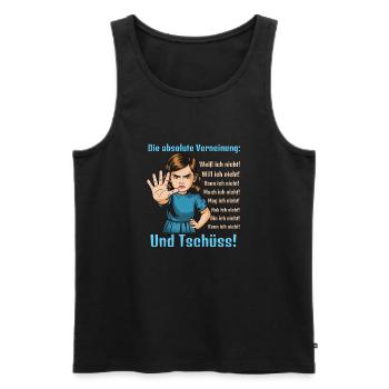 Nein Sagen – Grenzen Setzen - Männer Premium Bio Tank Top - Schwarz - Vorne - Michal (187cm)