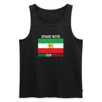 Stand With Iranian People Emblem - Men's Premium Organic Tank Top - black - Front - Michal (187cm)