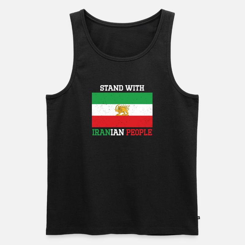 Stand mit dem iranischen Volksemblem - Männer Premium Bio Tank Top - Schwarz