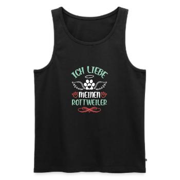 I love my Rottweiler - Men's Premium Organic Tank Top - black - Front - AI Model Male 178 light (178cm)