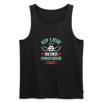 Ich liebe meinen Pomeranian - Männer Premium Bio Tank Top - Schwarz - Vorne - AI Model Male 178 light (178cm)