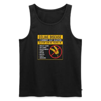 Celiac Disease Gluten Free - Men's Premium Organic Tank Top - black - Front - AI Model Male 178 light (178cm)