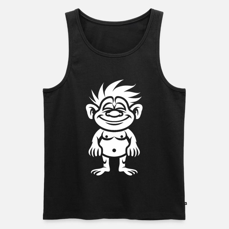 Troll - Männer Premium Bio Tank Top - Schwarz