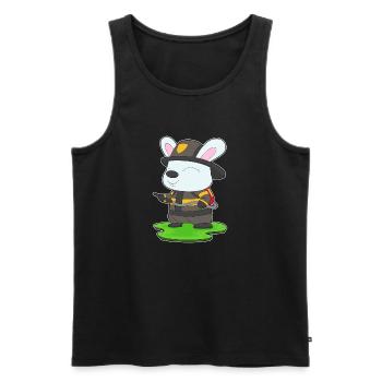 Hase Feuerwehrmann Feuerlöscher Feuerwehr - Männer Premium Bio Tank Top - Schwarz - Vorne - Michal (187cm)