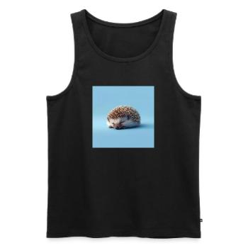 Blauer schlafender Igel - Männer Premium Bio Tank Top - Schwarz - Vorne - AI Model Male 178 light (178cm)