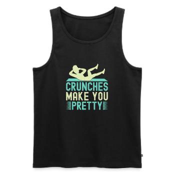 Fitness Fanatics Crunches Make You Pretty - Men's Premium Organic Tank Top - black - Front - AI Model Male 178 light (178cm)
