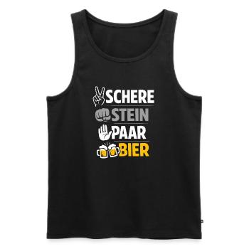 Schere, Stein paar Bier: Freundschaft & Bier - Männer Premium Bio Tank Top - Schwarz - Vorne - AI Model Male 178 light (178cm)